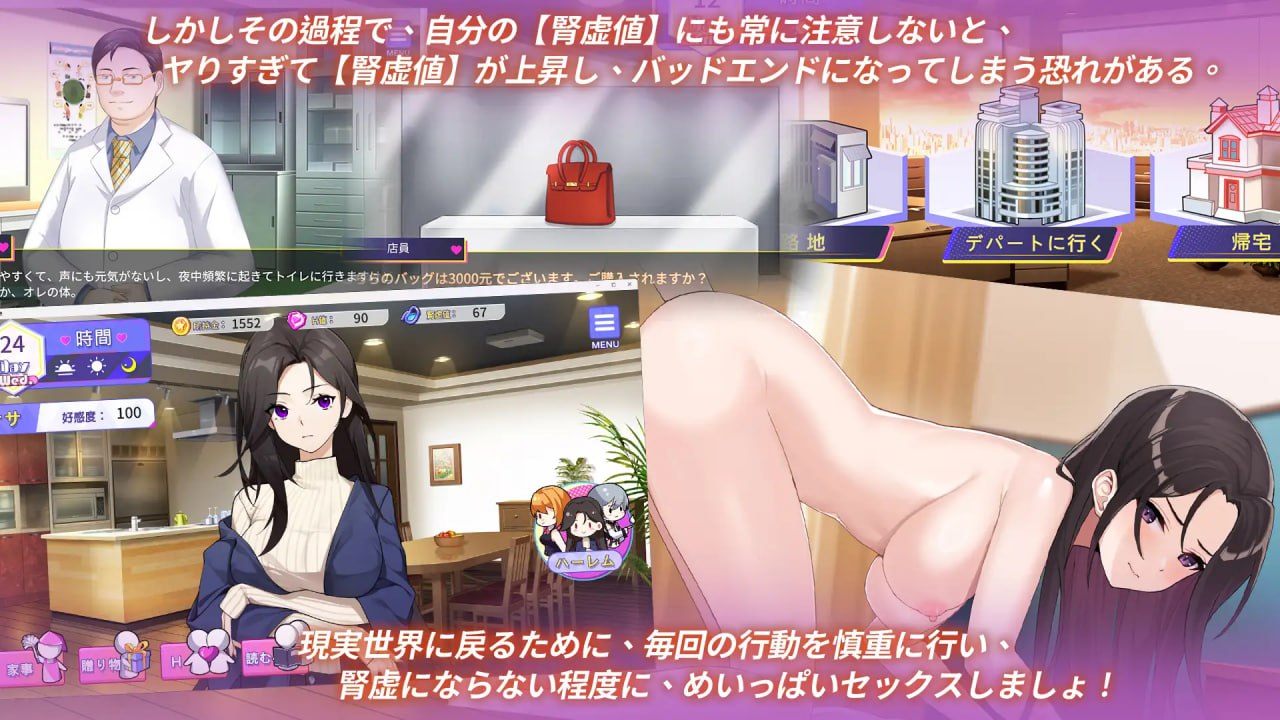 Travel through the adult game and build a harem